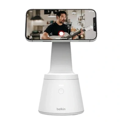 Image de Belkin Support rotatif et magnétique avec reconnaissance faciale (compatible MagSafe pour créateurs de contenus, fonctionne tous les modèles l&#039;iPhone 14, 13, 12)
