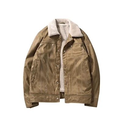 Image de ERTGHH Yrf Doudoune d&#039;hiver épaisse en coton matelassé avec outils daim et velours, kaki, XL
