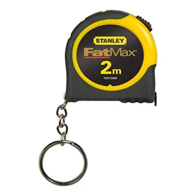 Image de Stanley Fmht0 33856 Mètre Porte Clés Gamme FatMax Large Ruban Laqué Pour Plus De Résistance È Système Blocage Crochet Zéro Réel Boitier Abs Antichoc Compact