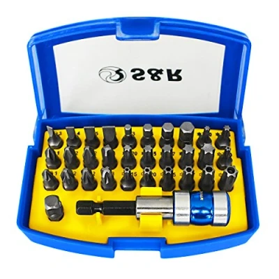 Image de S&amp;R Coffret Embouts de Vissage. Set 32 pour Visseuse et Tournevis avec porte embout Magnétique