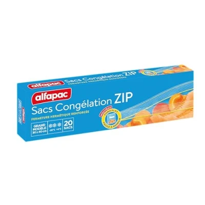 Image de ALFAPAC 20 Sacs Congélation Réutilisables ZIP Renforcé Grand Modèle 6L