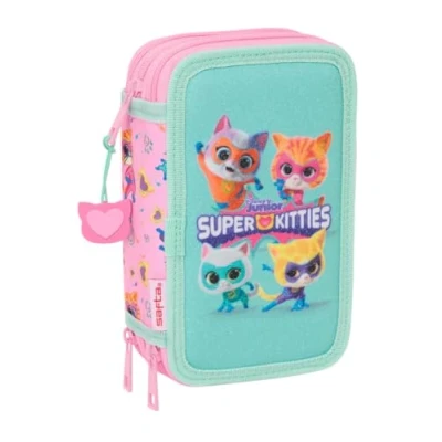 Image de Trousse Scolaire SAFTA Superkitties 37 Outils Inclus Enfant 5 à 14 Ans Zippée