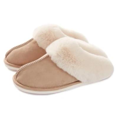 Image de Chaussons Maison Mémoire Mousse Bois Plancher Faux Daim à Fourrure Mules Automne Hiver Hommes Femmes Intérieur/extérieur,Kaki 05,36.5/38 EU(Tag du label: 40 41)