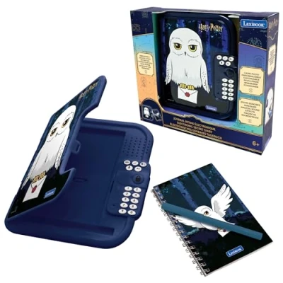 Image de Lexibook, Harry Potter, Journal Intime électronique Hedwige avec Stylo et carnet Inclus, interactif, Mot de Passe, Fonctions Amusantes, Effets sonores, Noir/Blanc, SD50HP1