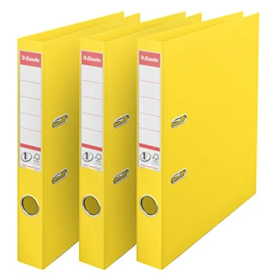 Image de Esselte, N1 Power, Pack de 3 Classeurs à levier, Jaune, Dos 50mm, A4, PP, 624276