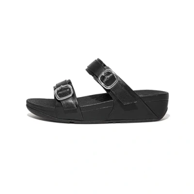 Image de Fitflop Femme Lulu Adjustable Leather Slides Sandale Glissante, Tout Noir, 38 EU