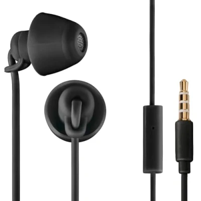 Image de THOMSON Ecouteurs Filaire Jack EAR3008BK Piccolino (écouteurs Intra Auriculaires filaires, Ultra léger, Prise 3.5 mm Plaqué Or, Micro et Fonction Télécommande) Blanc