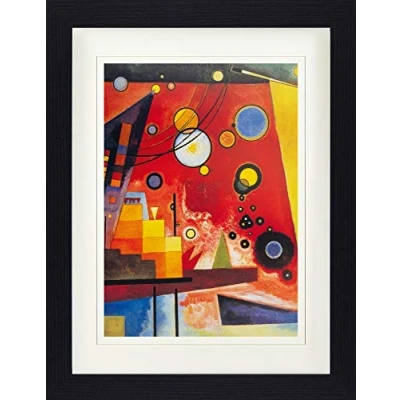 Image de 1art1 Vassily Kandinsky Poster Rouge Lourd, 1924 Affiche Encadrée avec Passe Partout Élégant Images Murales dans Un Cadre Photo 40x30 cm