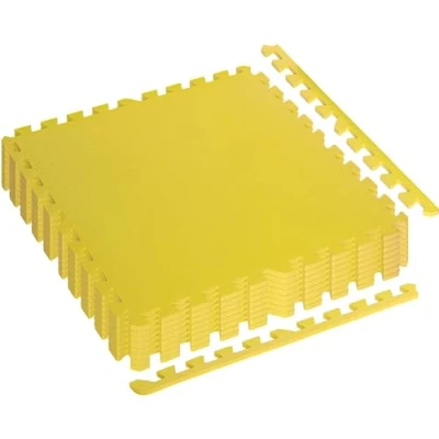 Image de MOVIT Tapis de protection du sol, env. 3 m², 8 pièces puzzle 60 x 1,2 cm y compris 16 embouts, 11 couleurs, sol d&#039;entraînement, jaune