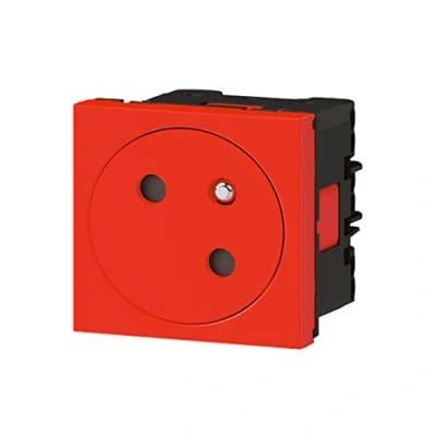 Image de Legrand 077118L Prise de Surface Mosaic Link Raccordement Latéral, Courant 2P+T, 2 Modules, Rouge
