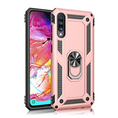 Image de Coque pour Galaxy A50 2019,360 degrés Support rotatif à Samsung SM A505F/DS / A505FN/DS A505FM/DS A505GN/DS A505GN A505YN A505GT Housse Etui Cover Pink