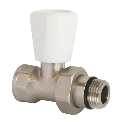 Image de SOMATHERM FOR YOU, Robinet de radiateur droit 1/2&quot; nickelé avec réglage manuel, étanchéité optimale, température max 100C, pression 10 bars, compatible tous les radiateurs