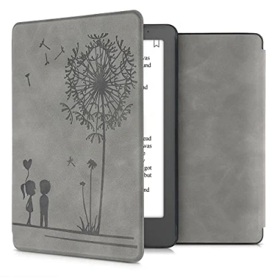 Image de kwmobileÉtui Compatible avec Kobo Aura Edition 2 Coque Étui à Rabat magnétique tabletteeReader Similicuir Gris