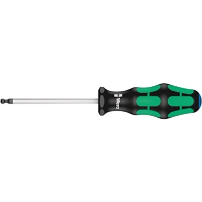 Image de Wera 05022910001 352 Tournevis hexagonal à tête sphérique, 3/16 pouce x 100 mm, Noir/vert