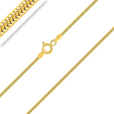 Image de PLANETYS Chaîne Maille Serpent Argent 925/1000 Plaqué Or Jaune 18 Carats Largeur 1.2 mm Longueur: 45 cm