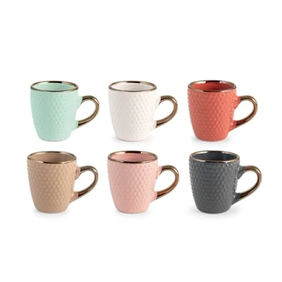 Image de H&amp;h set 6 tazze caff dots in colori assortiti cc 100