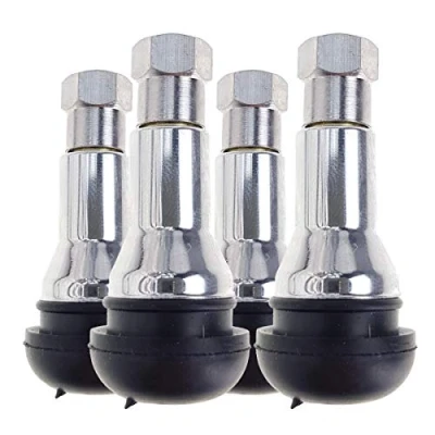 Image de Stix TR413 Lot de 4 Valves Raifenventile en Caoutchouc Chromé pour Pneu Voiture