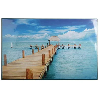 Image de Exacompta Réf. 29794E carton de 10 Sous mains en rigide rembordé tapis souris recto et verso PVC pour résister à un usage quotidien 37,5x57,5 cm visuel Sea livré plat