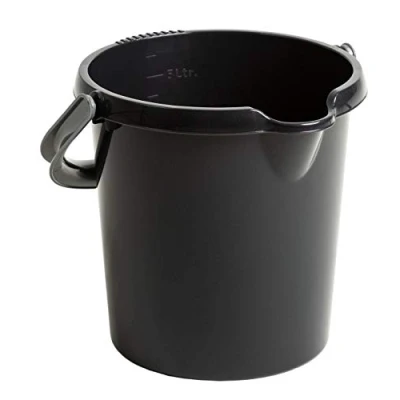 Image de Wham Seau réutilisable en plastique durable avec échelle litre Noir 5 l