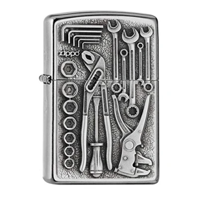 Image de ZIPPO 2007114 Toolbox Emblème Attached StreetChrome Briquet tempête, Rechargeable, Coffret Cadeau, de qualité supérieure