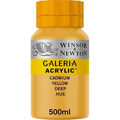 Image de Winsor &amp; Newton Acrylique Galeria 500ml Nuance De Jaune Cadmium Foncé Série 1