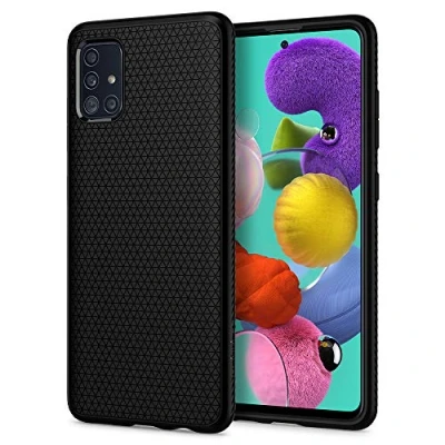 Image de Coque Samsung Galaxy A51 Silicones et TPU (doux) Spigen silicone/Coque Étui téléphone Noir Shockproof