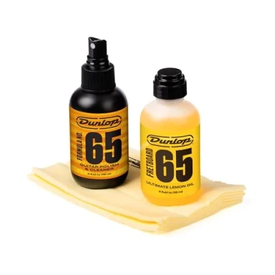 Image de JIM DUNLOP 6503 System 65 Kit de nettoyage pour corps et clavier guitare, comprend deux chiffons en microfibre.