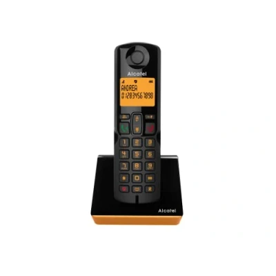 Image de Alcatel S280 noir et orange, mains libres, fonction blocage des appels indesirables, Repertoire 50 noms numéros