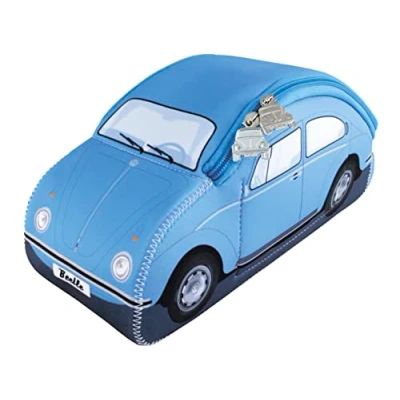 Image de BRISA VW Collection Pochette néoprène universelle pour maquillage, cosmétiques, articles de toilette, au design la Coccinelle (Bleu Clair/Petit)