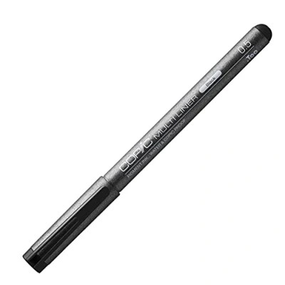 Image de Copic Multiliner 0,5 mm, Black, Feutre Fin à Pointe Fine et Encre pigments résistante l&#039;eau