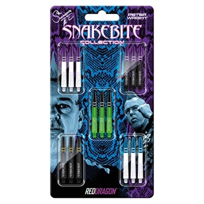 Image de RED DRAGON Peter Wright Snakebite Nitro Ionic Lot de 5 Jeux fléchettes par Paquet (15 tiges au Total)