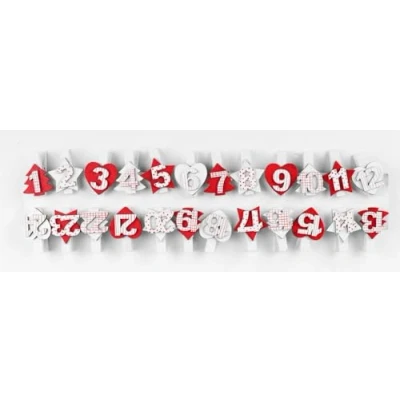 Image de MÉGACRÉA Pinces à Linge pour Calendrier de l&#039;Avent Noël 3,5