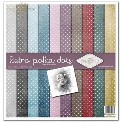 Image de ITD Collection Emballage Scrapbooking 12 x pouces, Papier Scrapbooking, Décor, Carton 310 320 mm (Retro polka dots SLS 015)