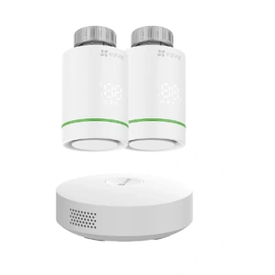 Image de EZVIZ T55 kit Vannes Thermostatiques Intelligentes WiFi, de 2 Thermostats Radiateur avec A3, Contrôle Chauffage Econome en Energie, Installation DIY, Domotique