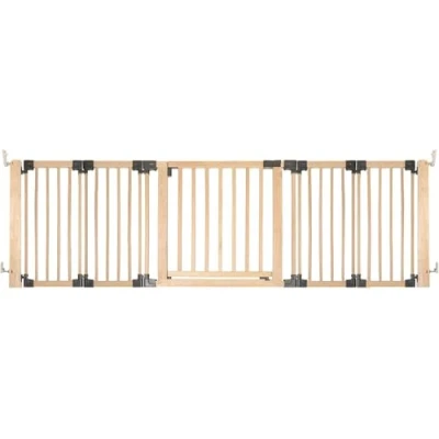 Image de Safetots Barrière de Sécurité Séparatrice en Bois à Panneaux Multiples, Jusqu&#039;à 256,5cm, Naturel, Flexible Multiples pour Chambre, Installation Facile