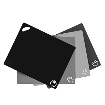 Image de Axer 4 pcs Planches à Découper Plastiques Code Couleur Grande Planche Plastique sans BPA Set Extensible