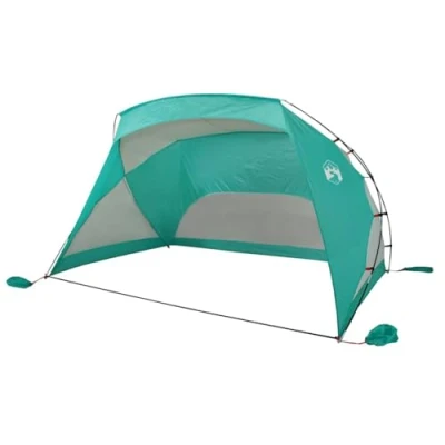 Image de vidaXL Tente de plage vert d&#039;eau 274x178x170/148 cm 185T polyester
