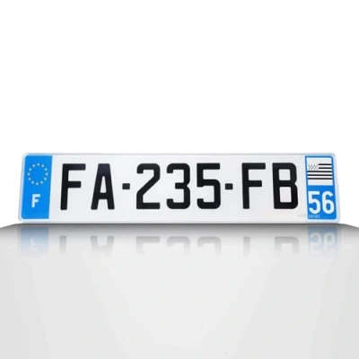 Image de DECOHO plaque immatriculation voiture homologuée plastique SIV 520 x 110 mm Rivet inclus
