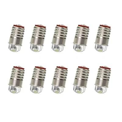 Image de Evemodel Lot de 10 ampoules LED blanc chaud/blanc 12 V 14 pour culot E5 E5.5 H0 (blanc)