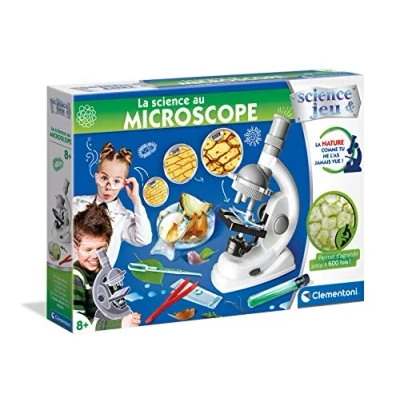 Image de Clementoni Science au Microscope Jeu Scientifique Version française, 8 Ans et Plus, 52525, Multicolore, 1333 GR