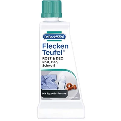 Image de Dr. Beckmann Diable Détacheur Rouille &amp; Déodorant 50 ml Détachant spécifique pour taches de rouille, déodorant, traces transpiration Formule active anti oxydation