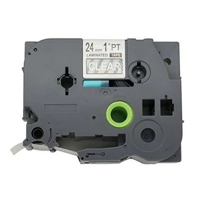 Image de BROVACS 1 ruban adhésif blanc sur transparent compatible avec Brother P Touch TZ 155 TZe 24 mm OPA1115E