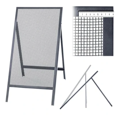 Image de KADAX Tamis à jet rectangulaire en fil d&#039;acier Pour le jardin, sable, la terre et les pierres Largeur du maillage : 0,6 x cm