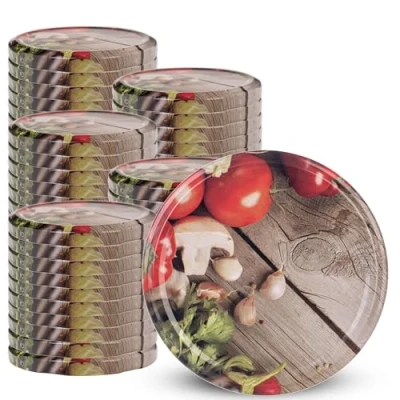 Image de KADAX Couvercle à vis fi82 mm x 50st, twist off Ensemble en métal, de rechange pour bocaux, avec 6 crans d&#039;encliquetage bocaux droits et conserve