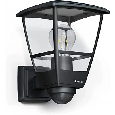 Image de Steinel Applique murale extérieure L 10 S noir, avec détecteur de mouvement 180, luminaire classique E27 max. 15 W