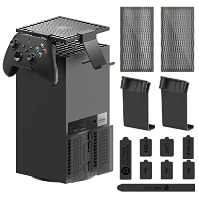 Image de Housse Anti poussière pour Manette Xbox Series X Accessoires de Jeu 2 en 1 avec Couvercle Filtre à Compatible Console XSX et Supports Suspension