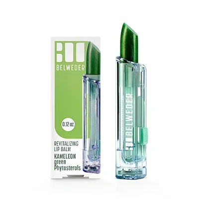 Image de BELWEDER Baume à Lèvres Revitalisants aux Phytostérols Protecteur, Hydratant, Apaisant, Régénérant Coloré Kaméléon Vert 1 Stick de 3,5 g