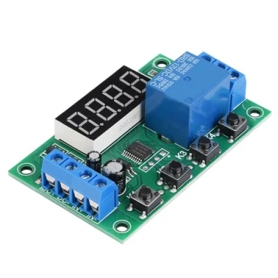 Image de Commutateur de Relais, 30 G/1,1 Oz YYC 2S Module Commande D&#039;automatisation Relais Minuterie Réglable à Affichage LED avec Matière Plastique, 24 Fonctions (12V)