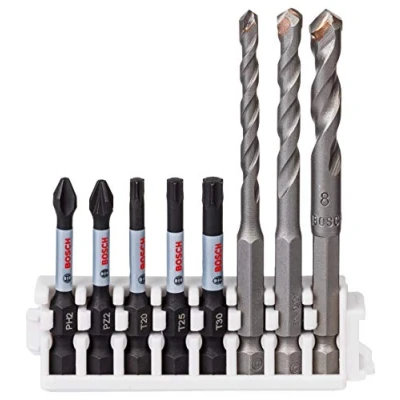 Image de Bosch Accessories Assortiment de 8 embouts vissage et forets pour carrelage Impact Control Professional (Pick and Click, accessoires visseuse à percussion perceuse sans fil)