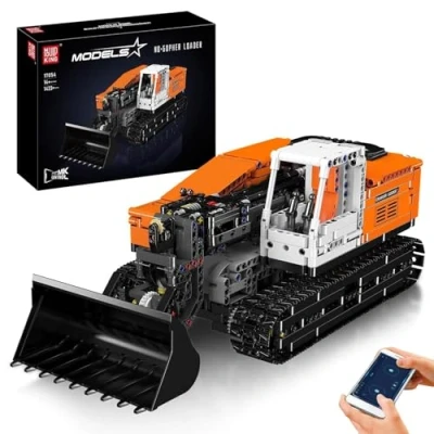 Image de Mould King 17054 Technology Mongoose Loader Buidling Blocks Kit, MOC Electric Remote Control Bulldozer Heavy Duty Engineering Vehicle, Mining Clamp Tractor Block Set (1423 PCS)